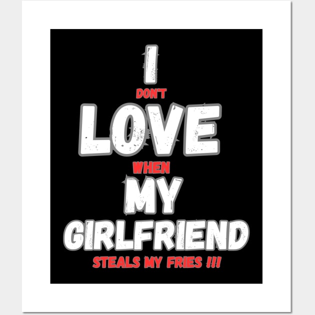 I love my girlfriend funny sign Wall Art by Skandynavia Cora